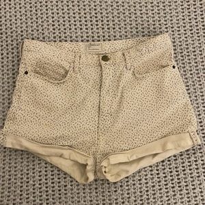 Current/Elliott Cream Print Denim Shorts Size 30